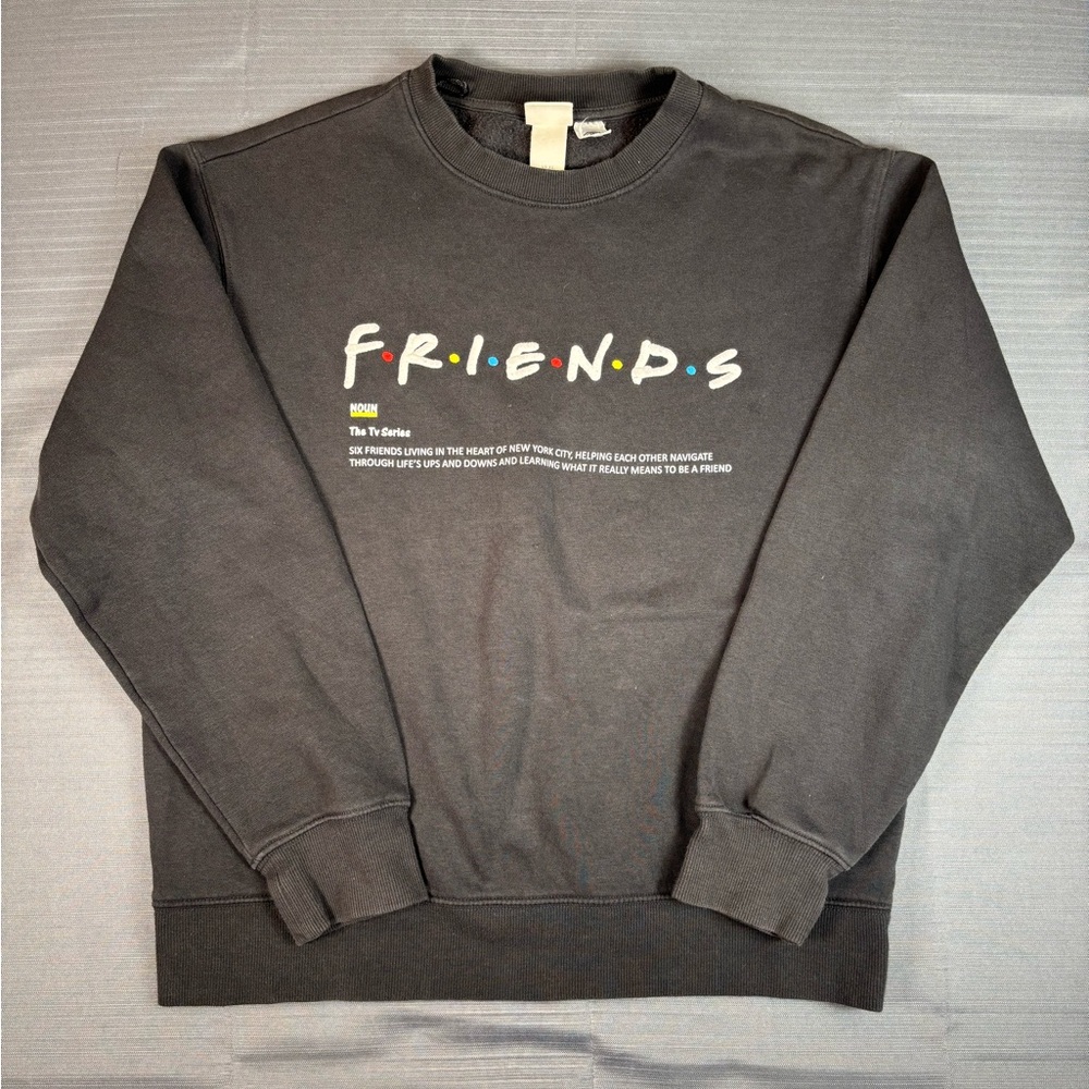 Friends TV Show Crewneck Sweatshirt Logo Grey H&M XS